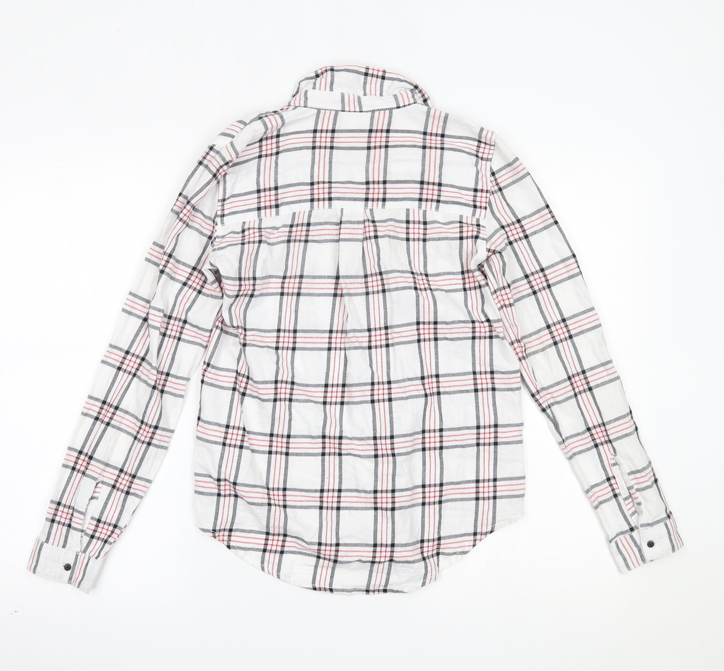 SINSAY Womens White Plaid  Basic Button-Up Size XS