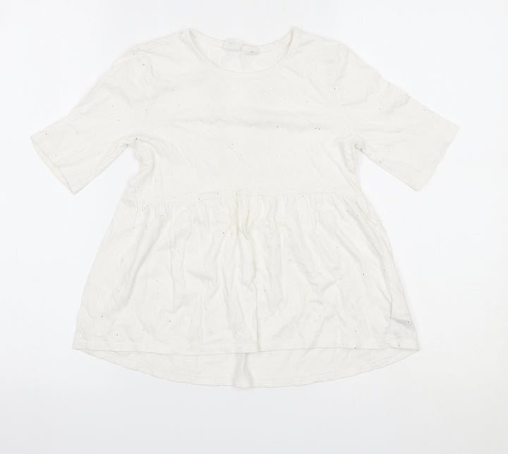 Gap Girls White   Basic T-Shirt Size 8 Years