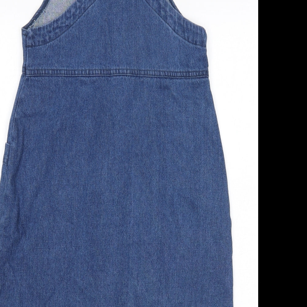 MRP Womens Blue  Denim Pinafore/Dungaree Dress  Size 8