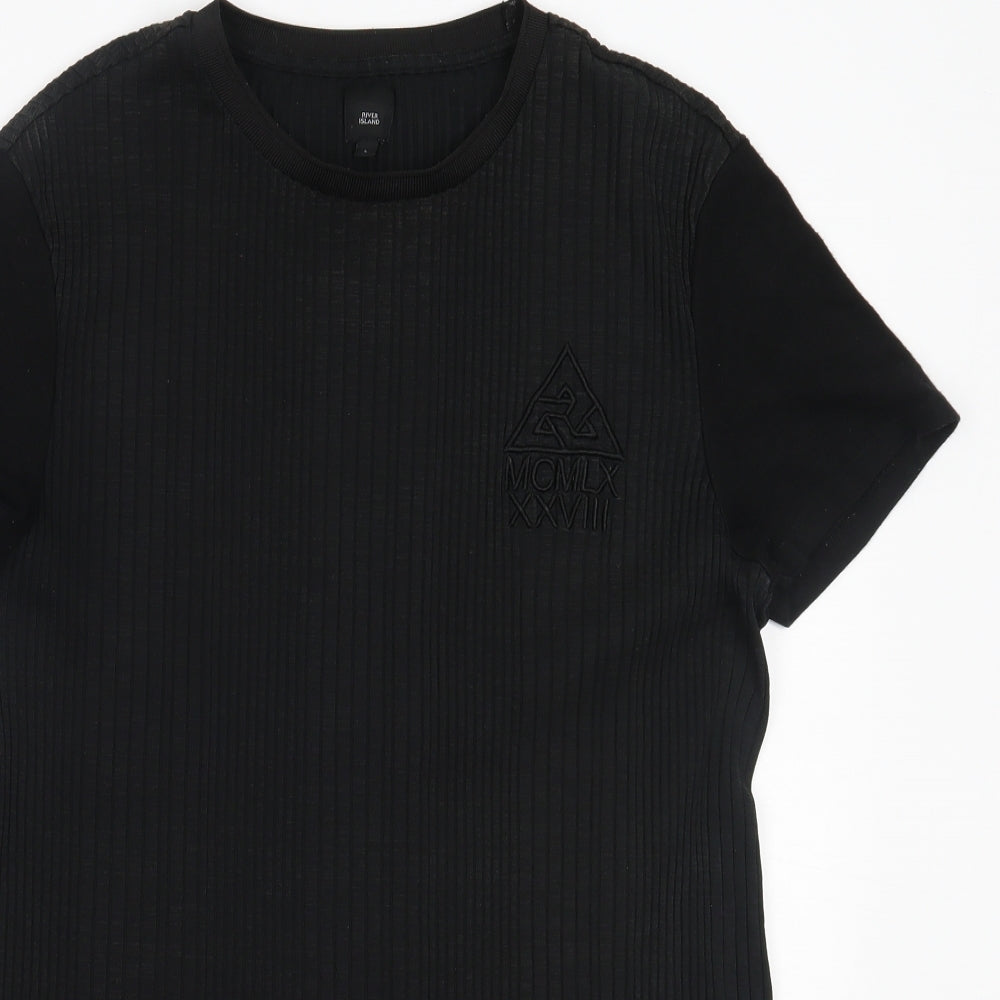 River Island Mens Black    T-Shirt Size L