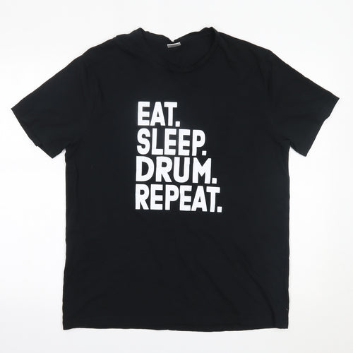 Uneek Mens Black    T-Shirt Size L