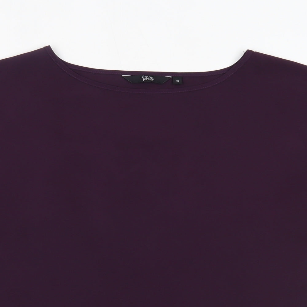 Simon Jersey Womens Purple   Basic T-Shirt Size 16