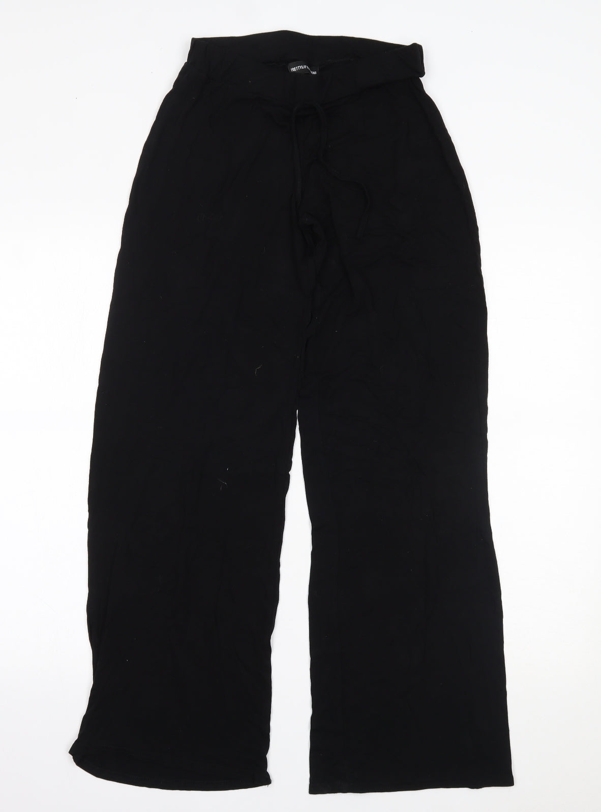PRETTYLITTLETHING Womens Black   Trousers  Size 14 L31 in