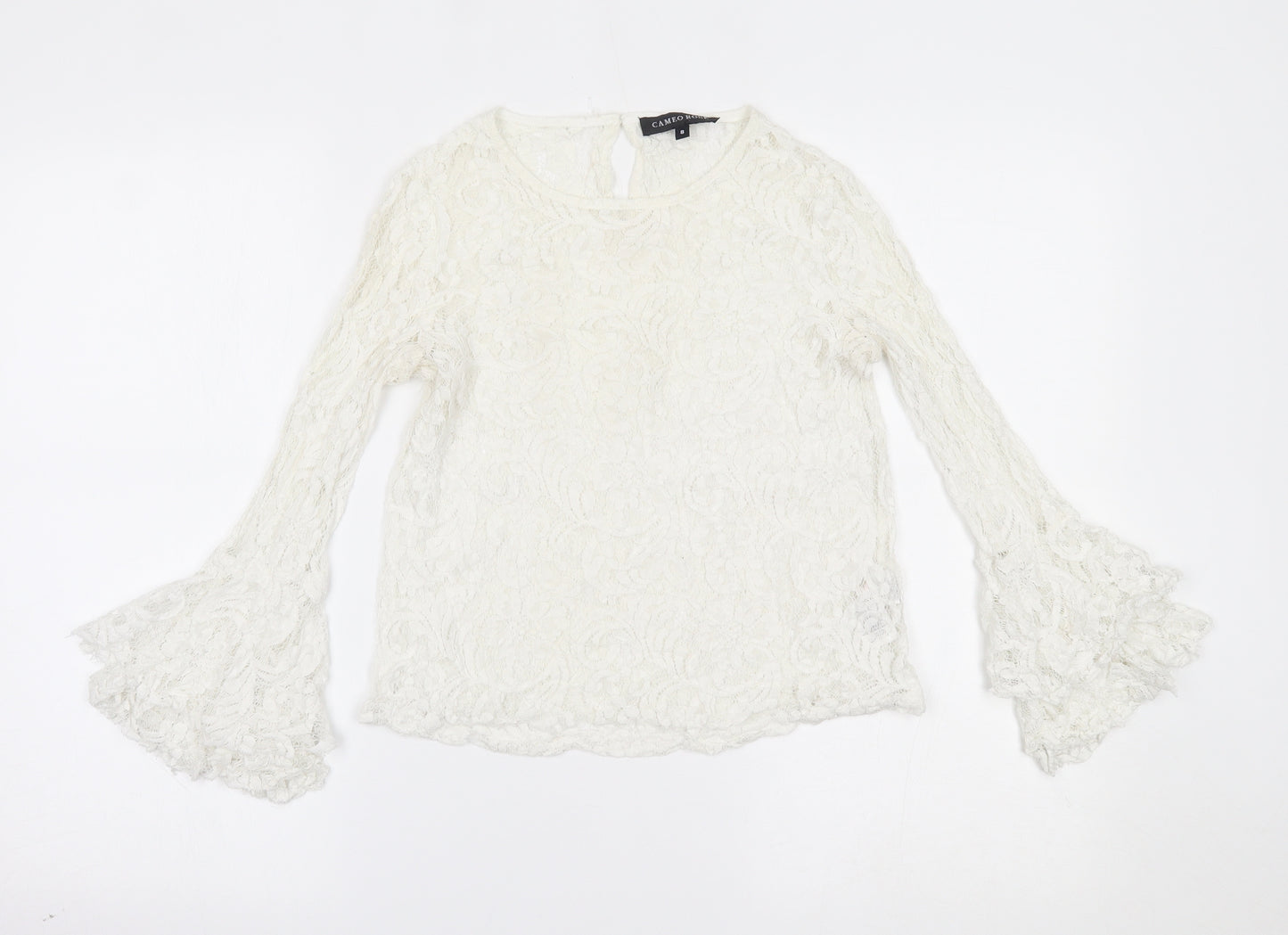 CAMEO ROSE Womens White   Basic Blouse Size 8