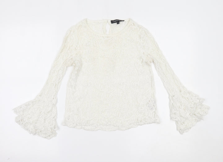 CAMEO ROSE Womens White   Basic Blouse Size 8