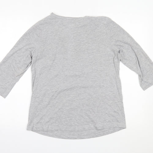 Pretty Secrets Womens Grey Solid  Top Pyjama Top Size 10  - christmas