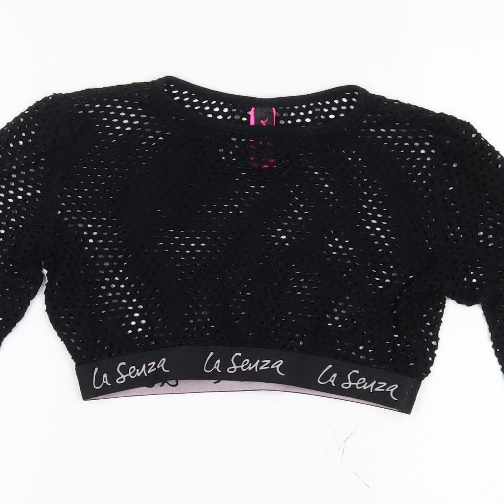 La Senza Womens Black   Cropped Blouse Size XS