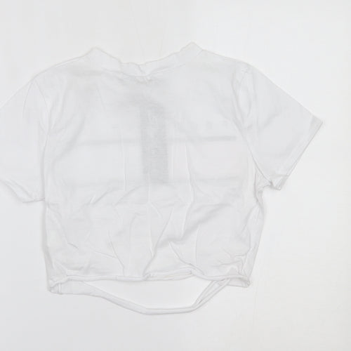 STYLEWISE Womens White   Cropped T-Shirt Size S