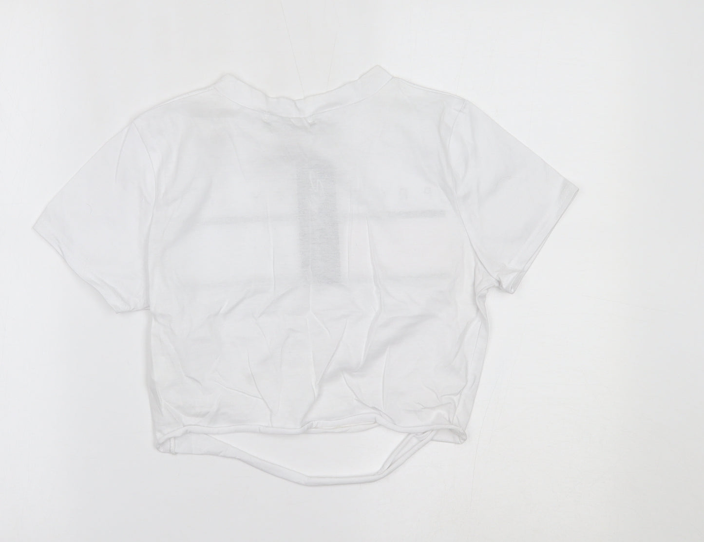 STYLEWISE Womens White   Cropped T-Shirt Size S