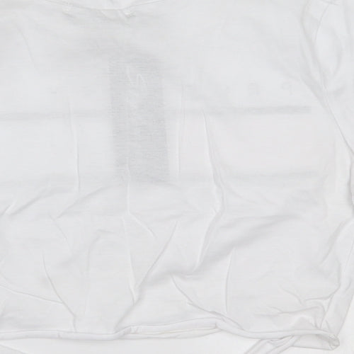 STYLEWISE Womens White   Cropped T-Shirt Size S