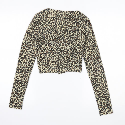 SheIn Womens Brown Animal Print  Cardigan Jumper Size XS