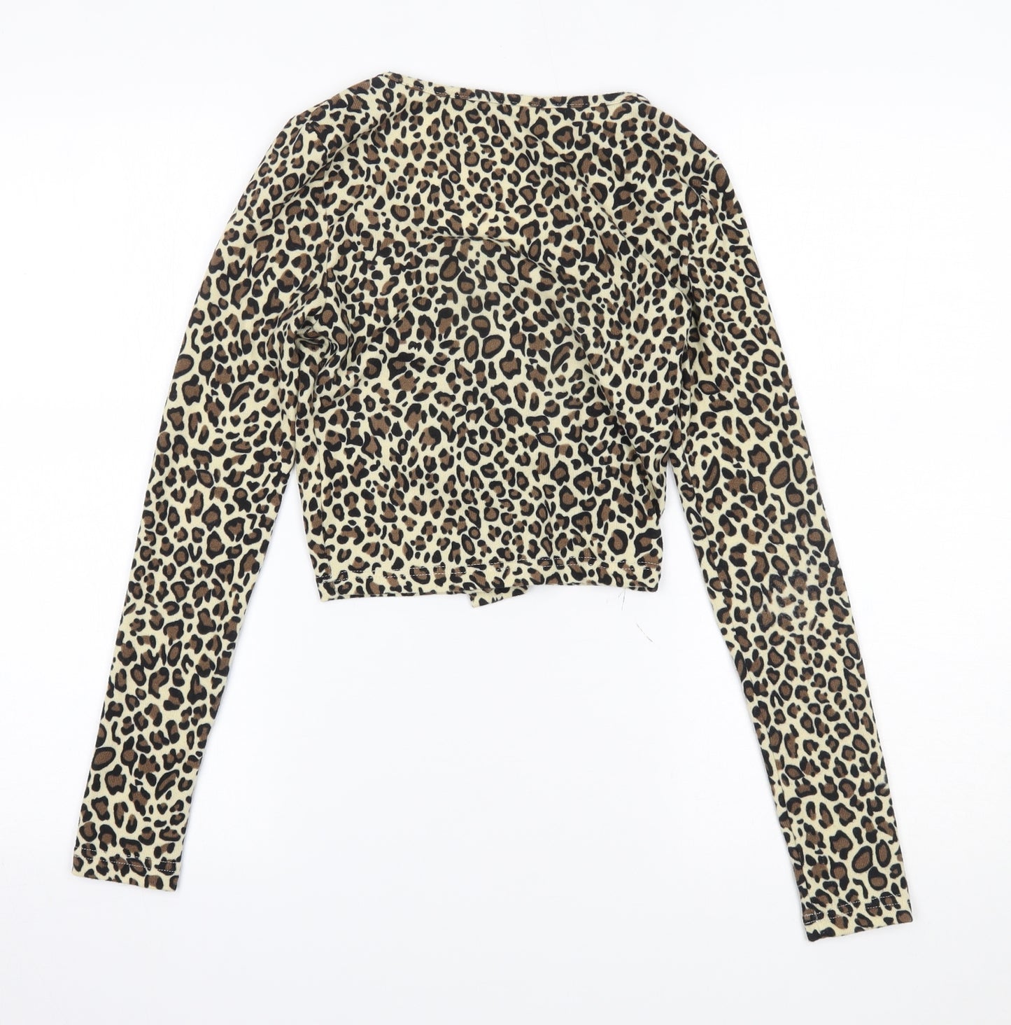 SheIn Womens Brown Animal Print  Cardigan Jumper Size XS