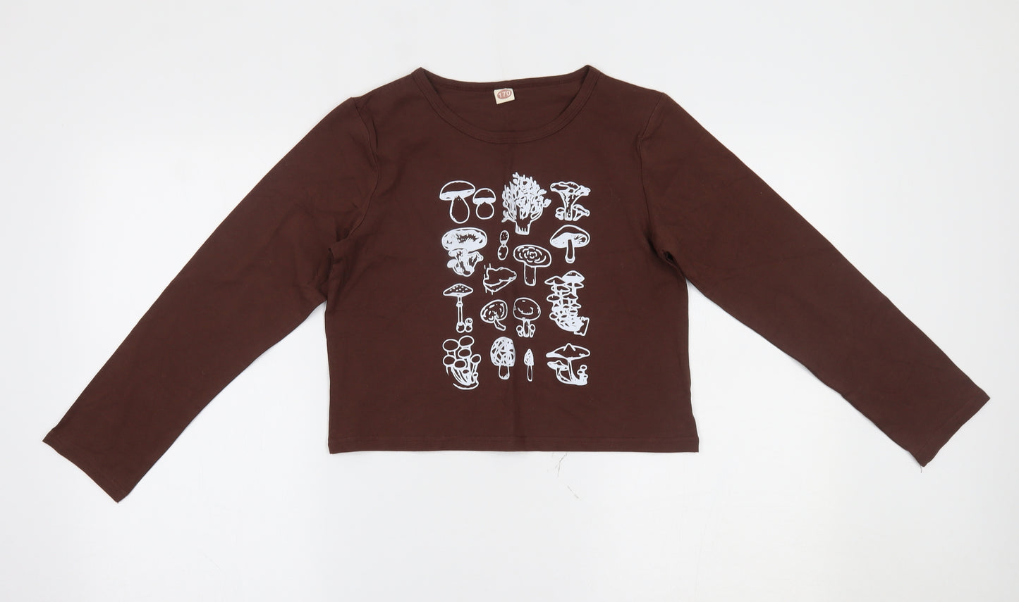 SheIn Girls Brown   Basic T-Shirt Size 15-16 Years