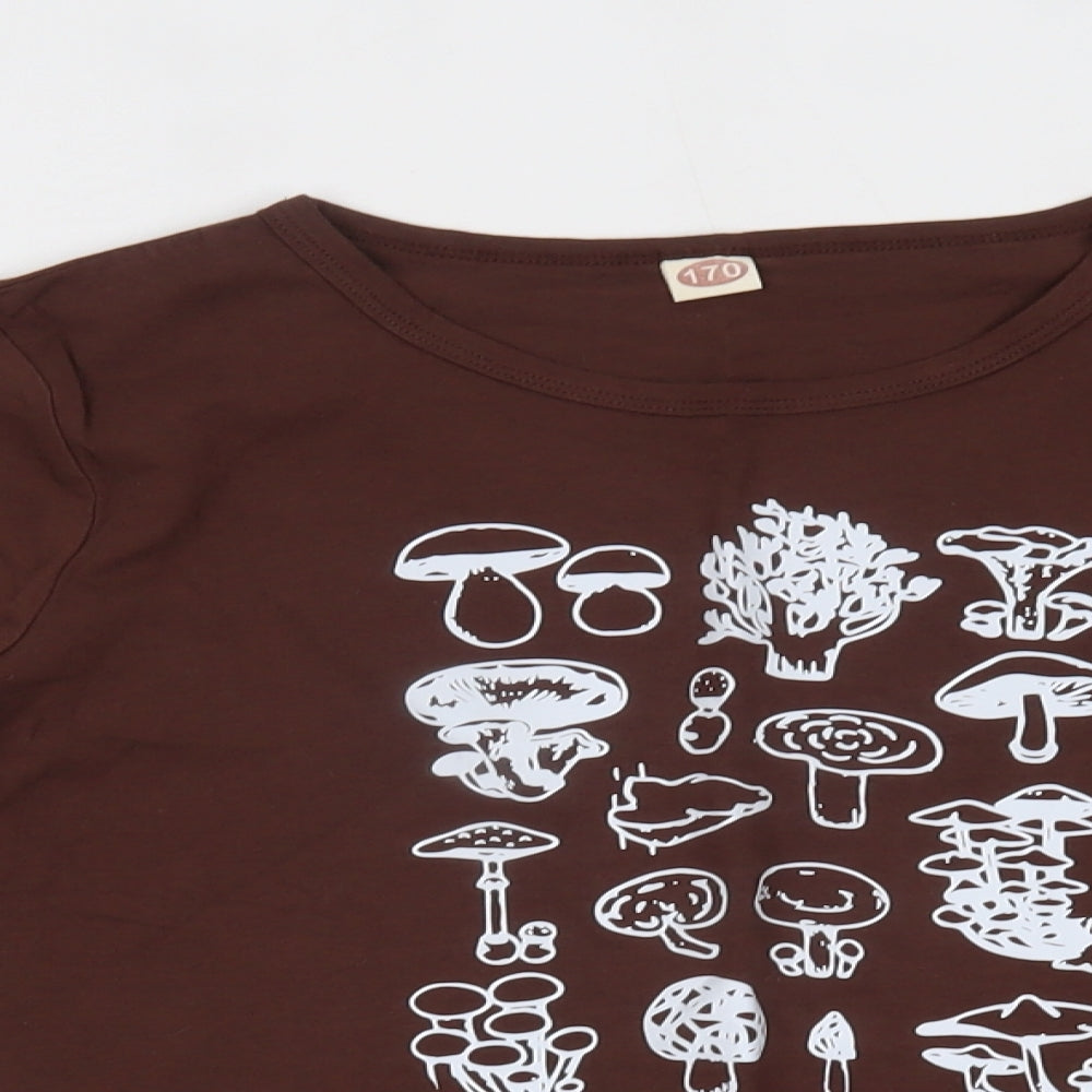 SheIn Girls Brown   Basic T-Shirt Size 15-16 Years