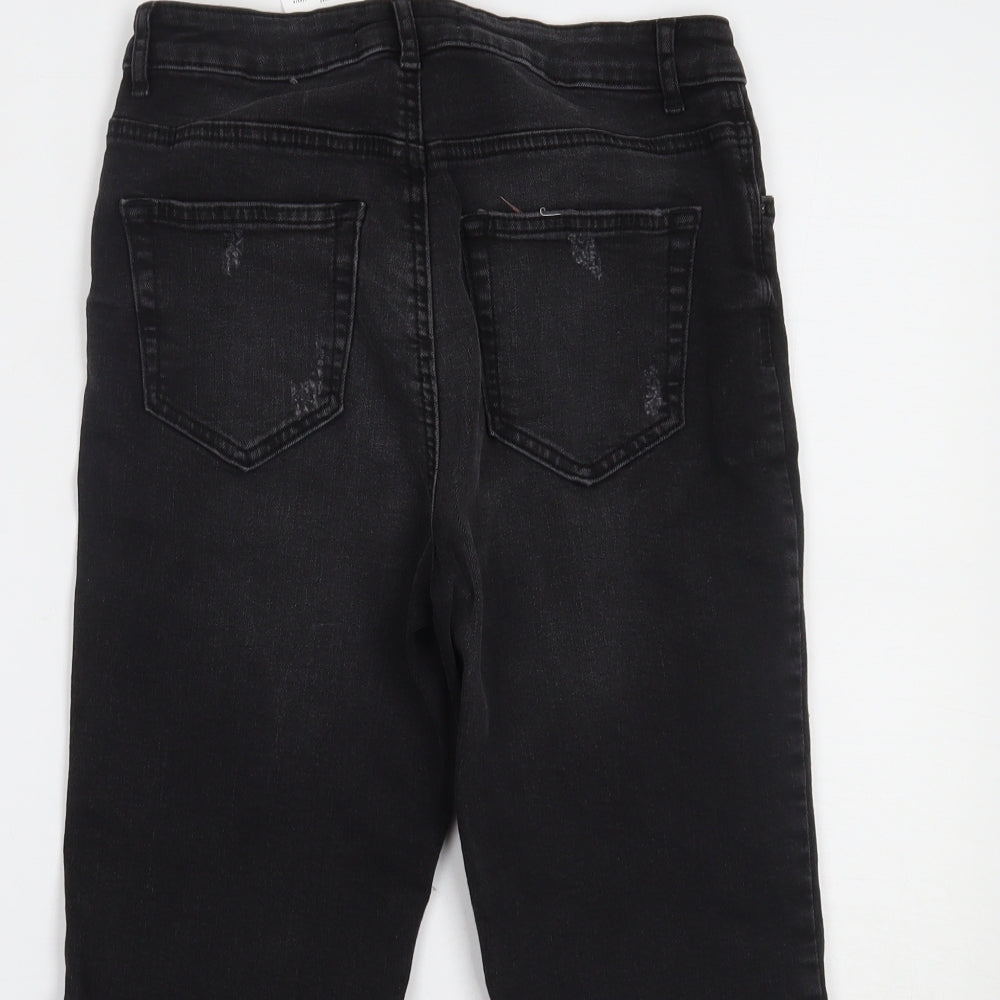 Primark Womens Black  Denim Cut-Off Shorts Size 10