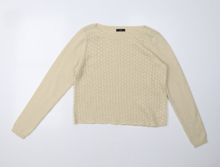 M&Co Womens Beige Pullover Sweatshirt Size 12