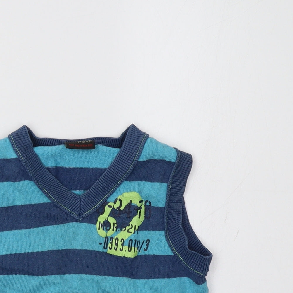 NEXT Girls Blue Striped  Pullover Sweatshirt Size 3 Years