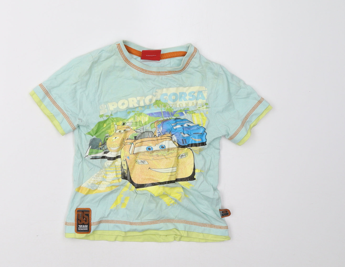 Disney Pixar Boys Blue   Basic T-Shirt Size 2-3 Years  - Cars