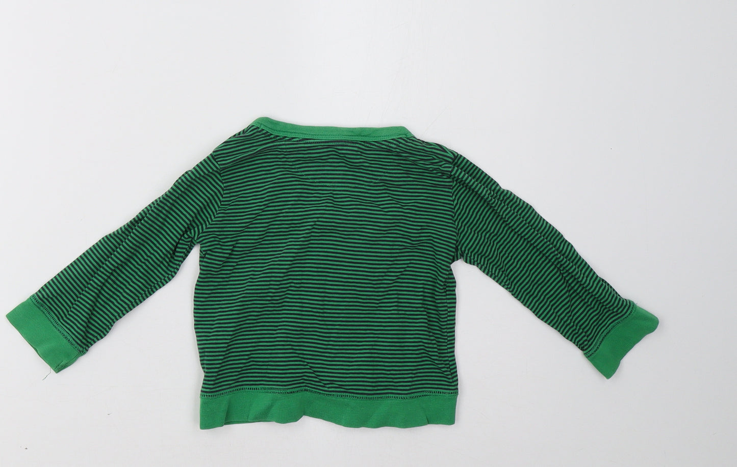 Debenhams Boys Green Striped  Cardigan Jumper Size 2-3 Years