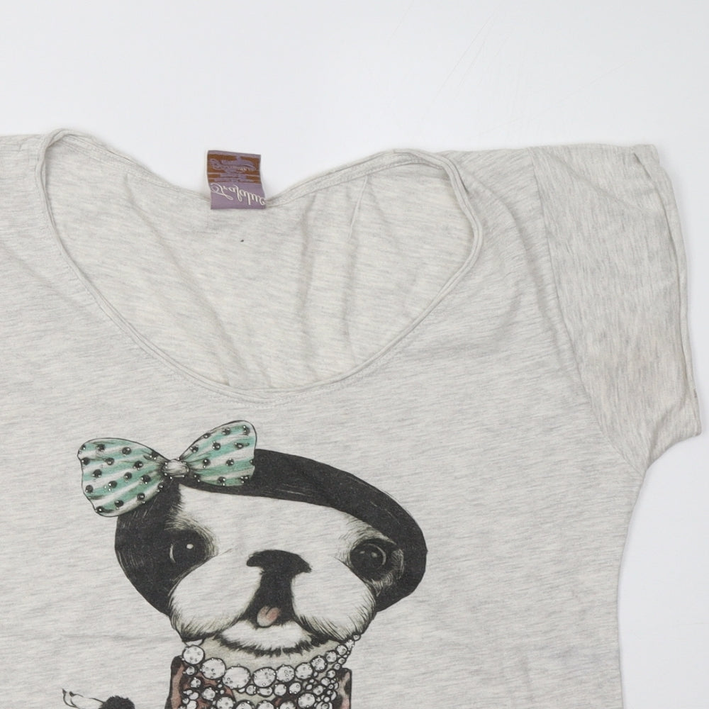 frafalue Womens Grey   Basic T-Shirt Size M
