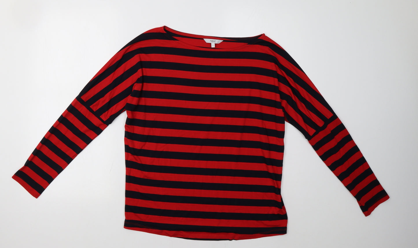 NEXT Womens Red Striped  Pullover Sweatshirt Size 12