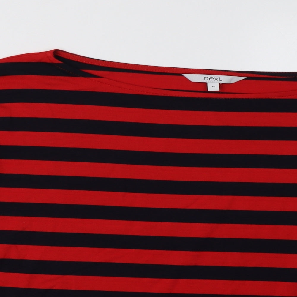 NEXT Womens Red Striped  Pullover Sweatshirt Size 12