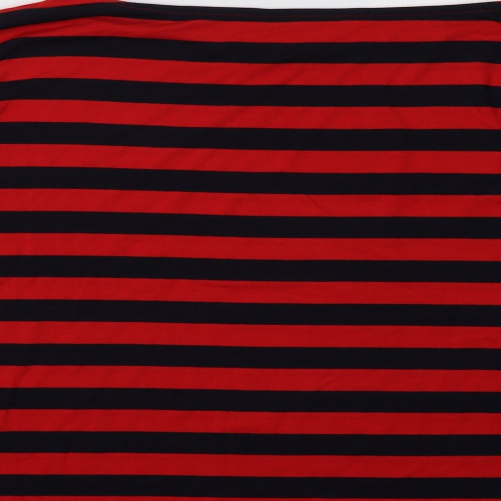 NEXT Womens Red Striped  Pullover Sweatshirt Size 12