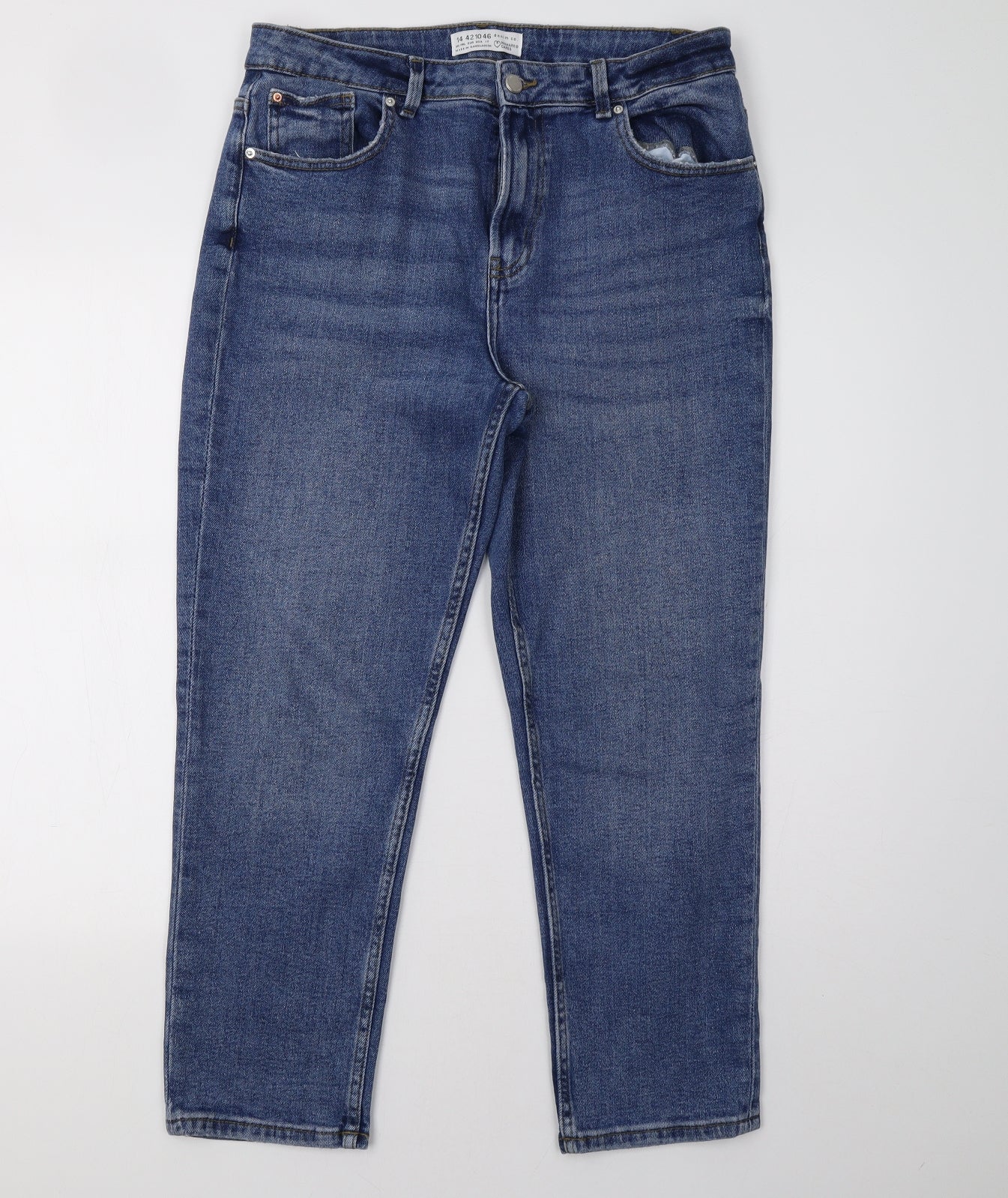 Primark Womens Blue  Denim Straight Jeans Size 14 L28 in