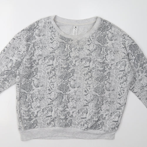90 Degree Womens Grey Animal Print  Pullover Sweatshirt Size M