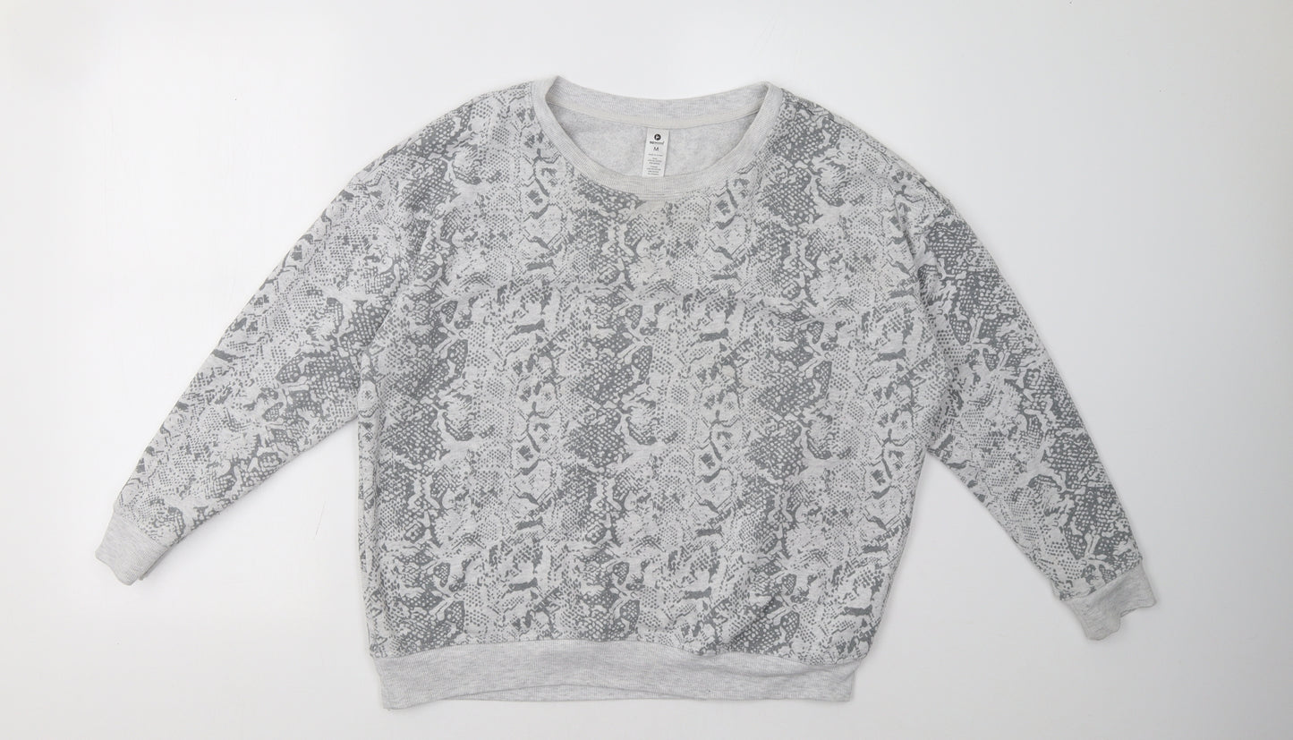 90 Degree Womens Grey Animal Print  Pullover Sweatshirt Size M