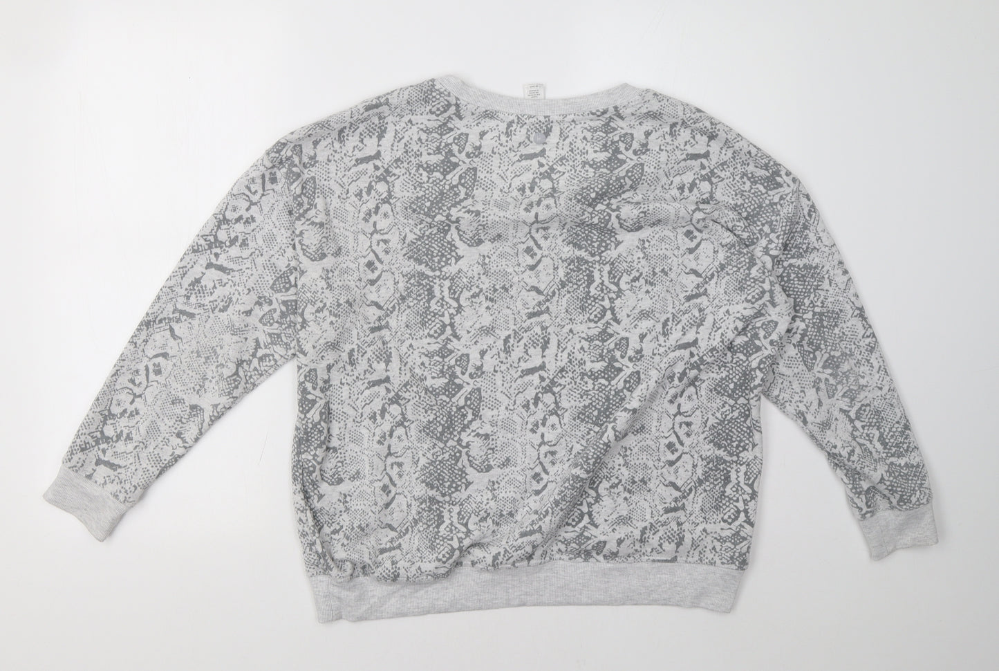 90 Degree Womens Grey Animal Print  Pullover Sweatshirt Size M