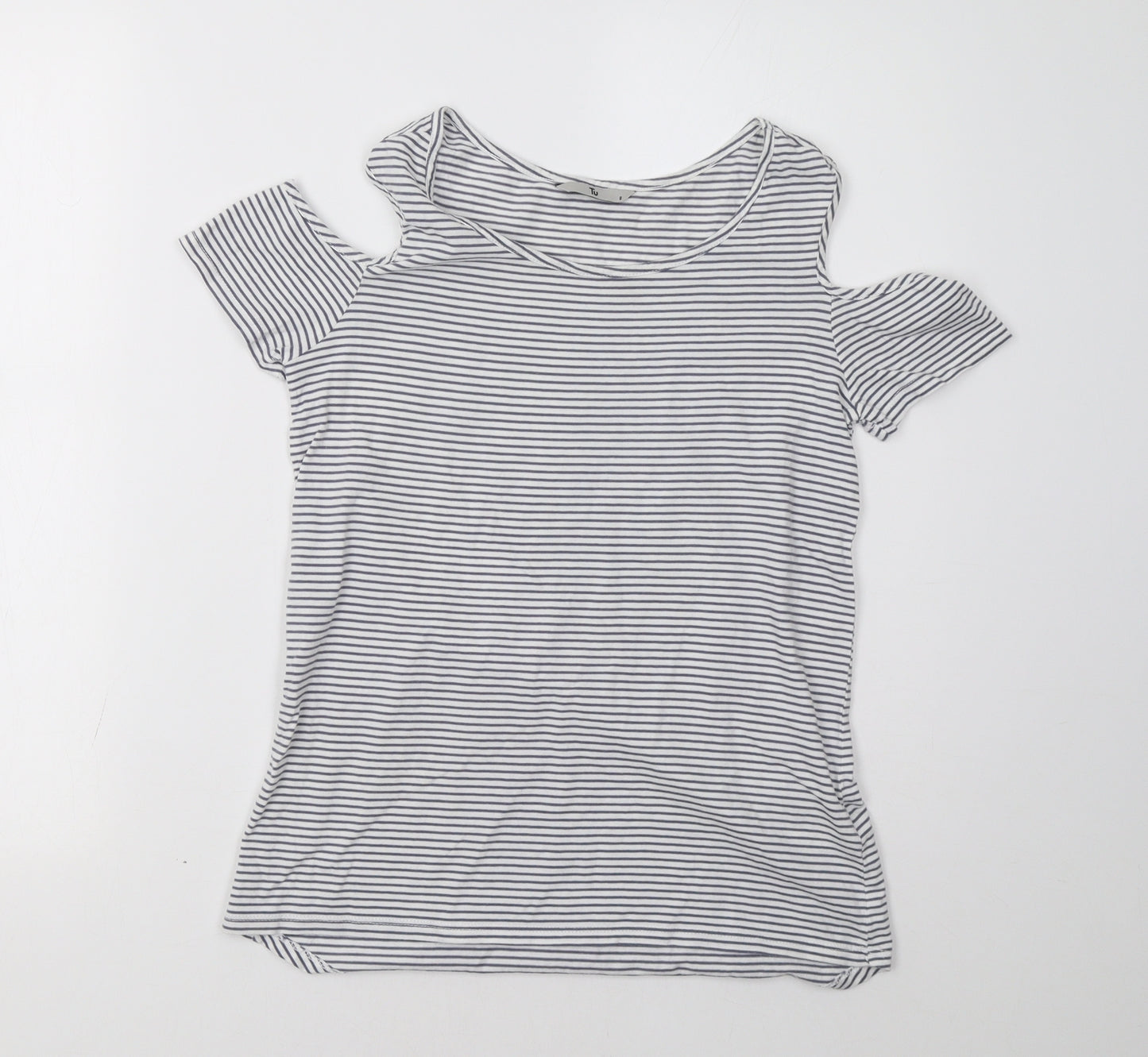 Sainsburys Womens Blue Striped  Basic T-Shirt Size 8