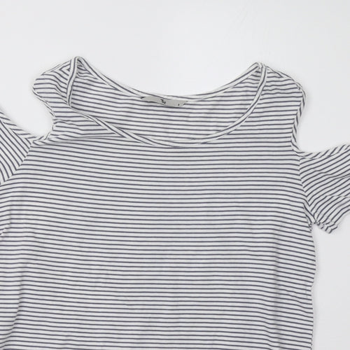 Sainsburys Womens Blue Striped  Basic T-Shirt Size 8