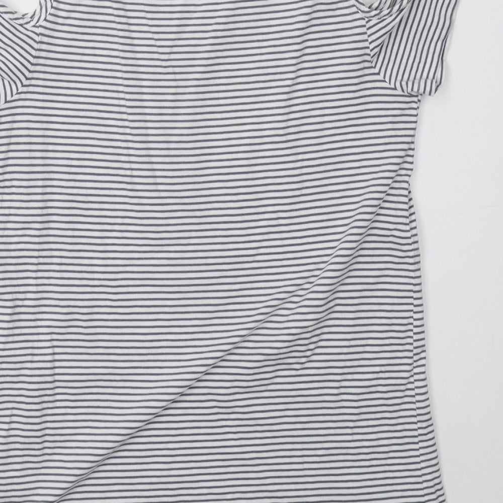 Sainsburys Womens Blue Striped  Basic T-Shirt Size 8