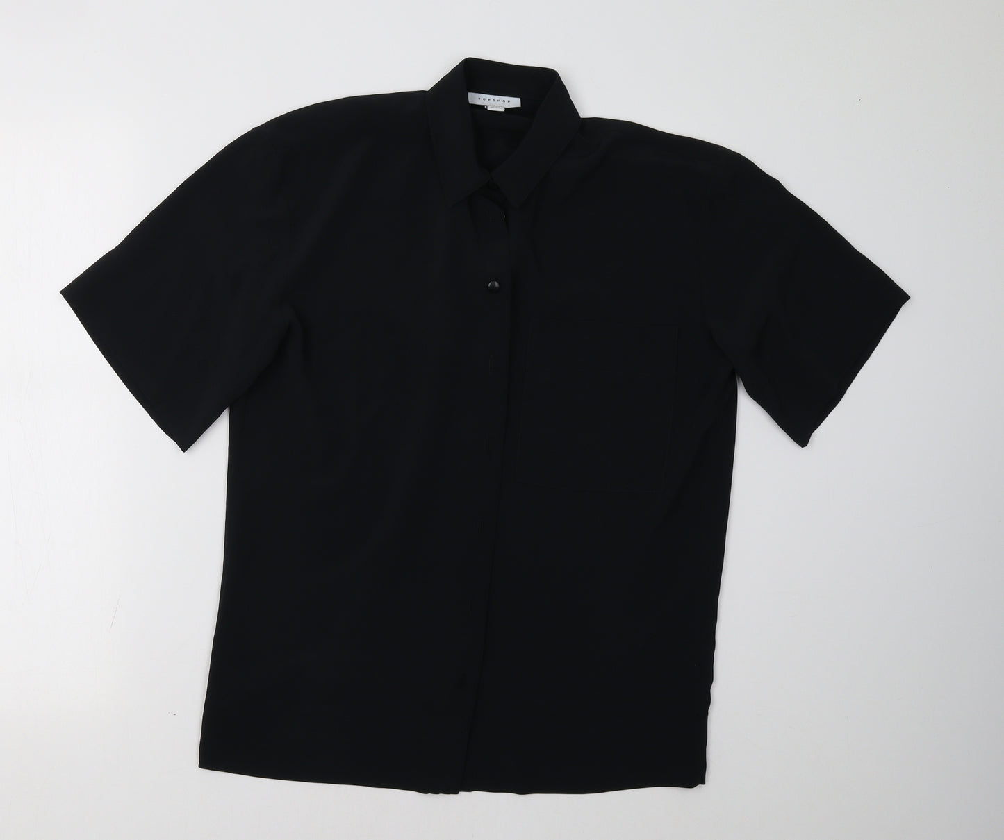 Topshop Womens Black   Basic Button-Up Size 8