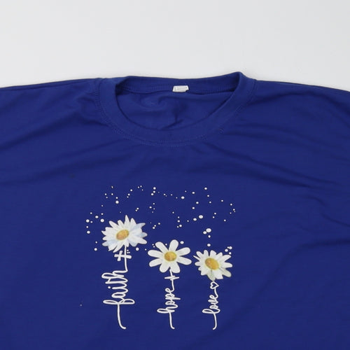 Preworn Womens Blue   Basic T-Shirt Size 3XL