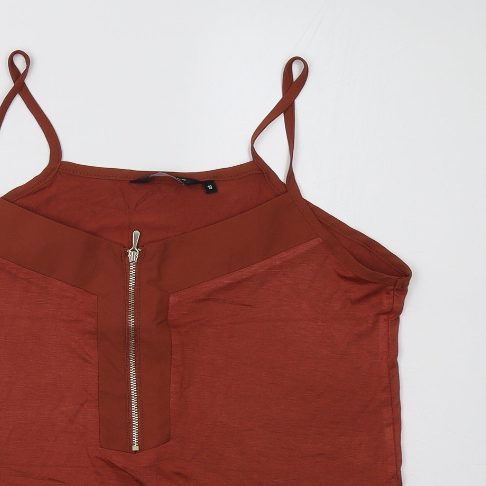 New Look Womens Orange   Basic Tank Size 10