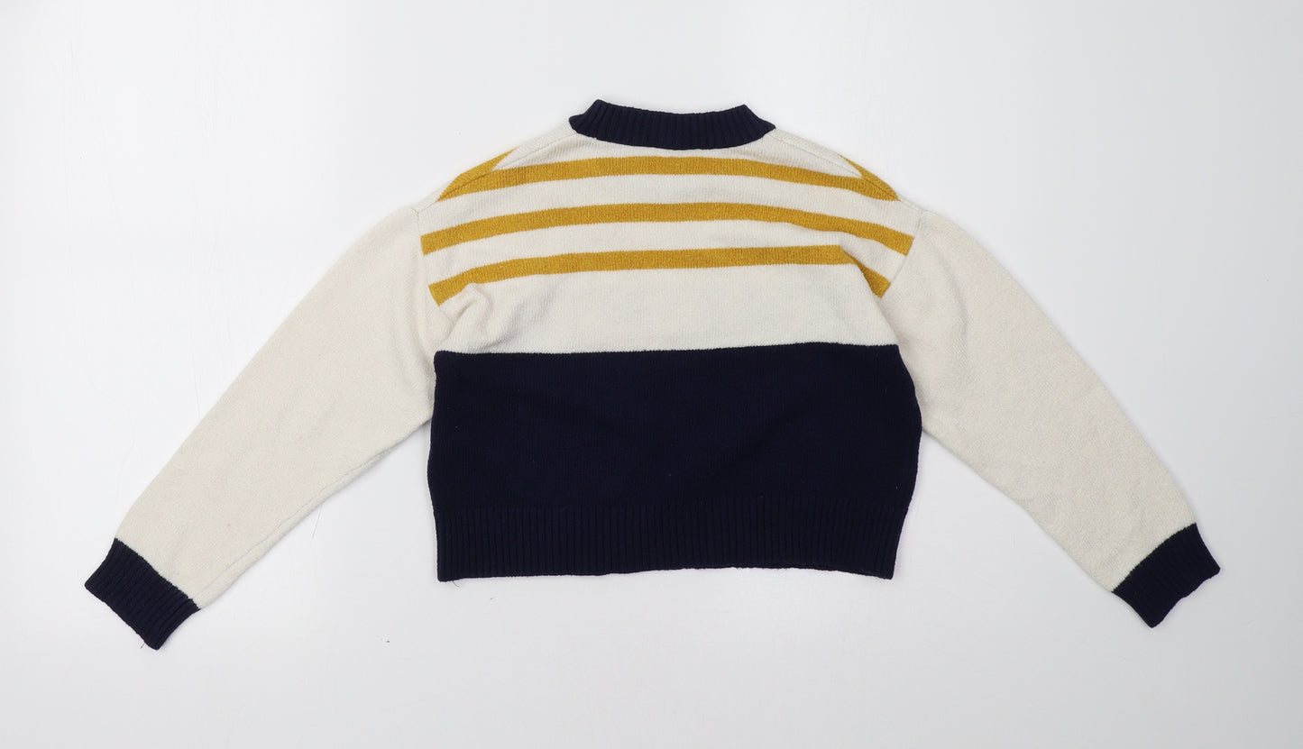 Matalan Girls Blue Striped  Pullover Sweatshirt Size 11 Years
