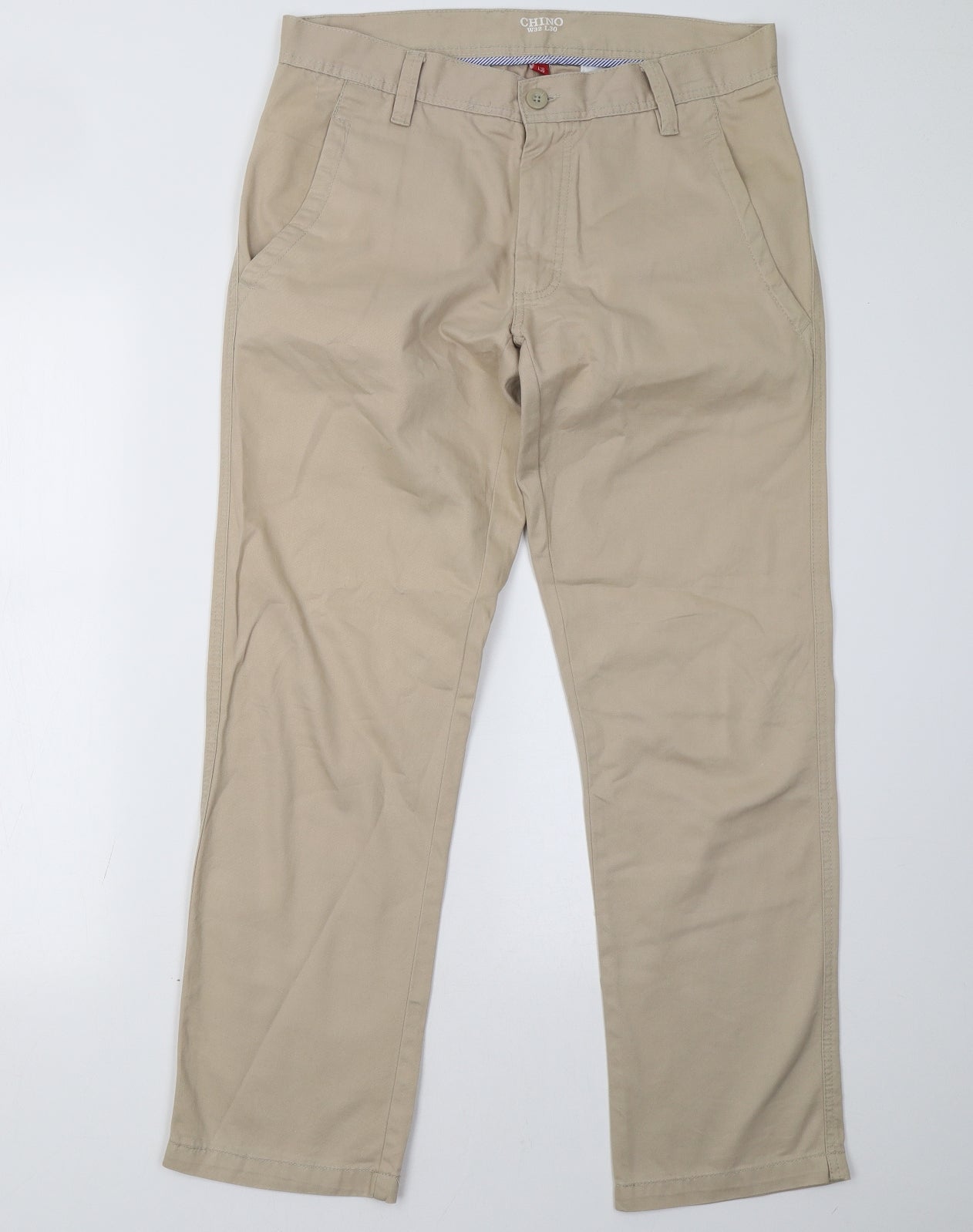 Primark Mens Beige   Chino Trousers Size 32 L30 in