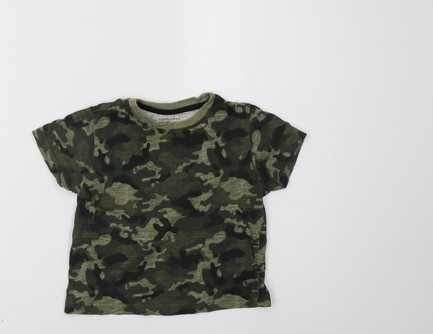Primark Boys Green Camouflage  Basic T-Shirt Size 2 Years