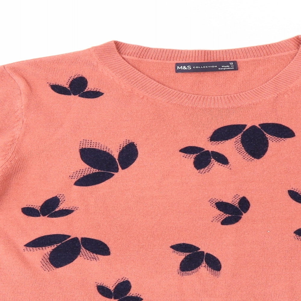 M&S Womens Pink   Pullover Jumper Size 12