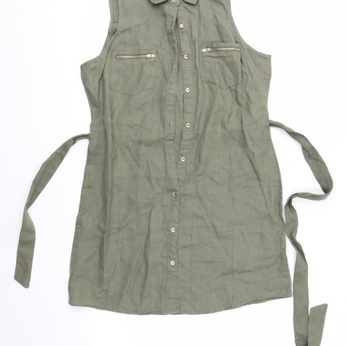 GUESS Womens Green   Shirt Dress  Size S