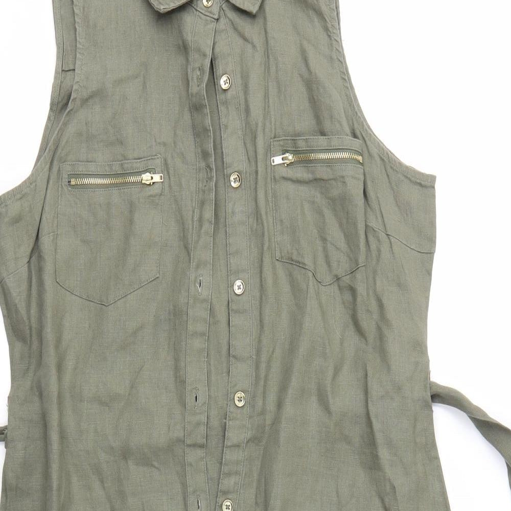 GUESS Womens Green   Shirt Dress  Size S