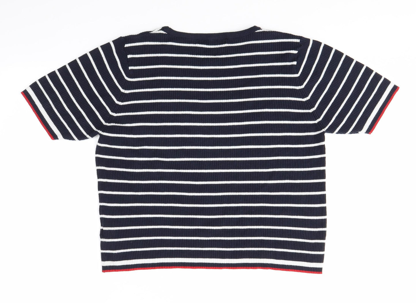 M&S Womens Blue Striped  Basic Blouse Size 20