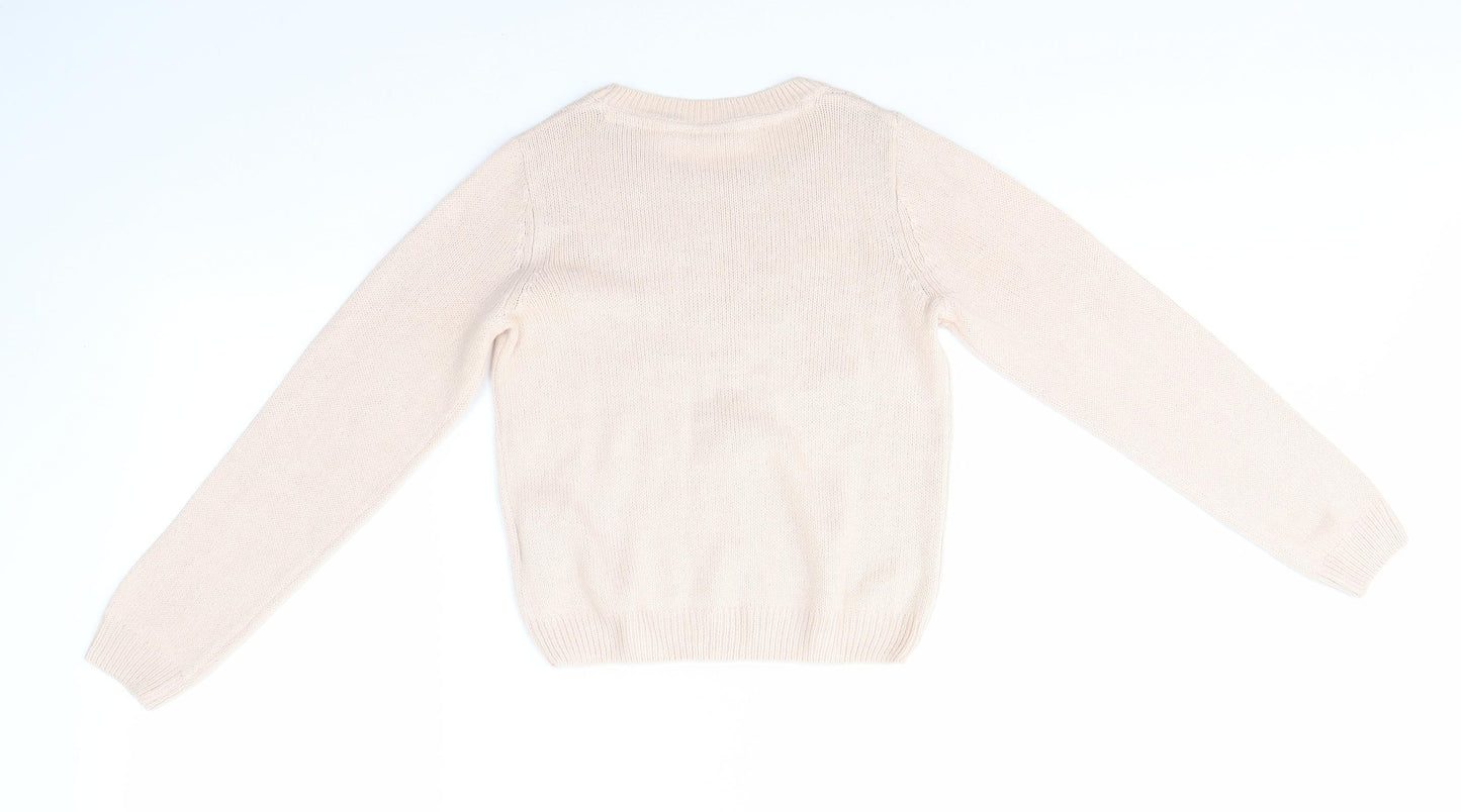 H&M Girls Pink   Pullover Jumper Size 8-9 Years  - festive christmas