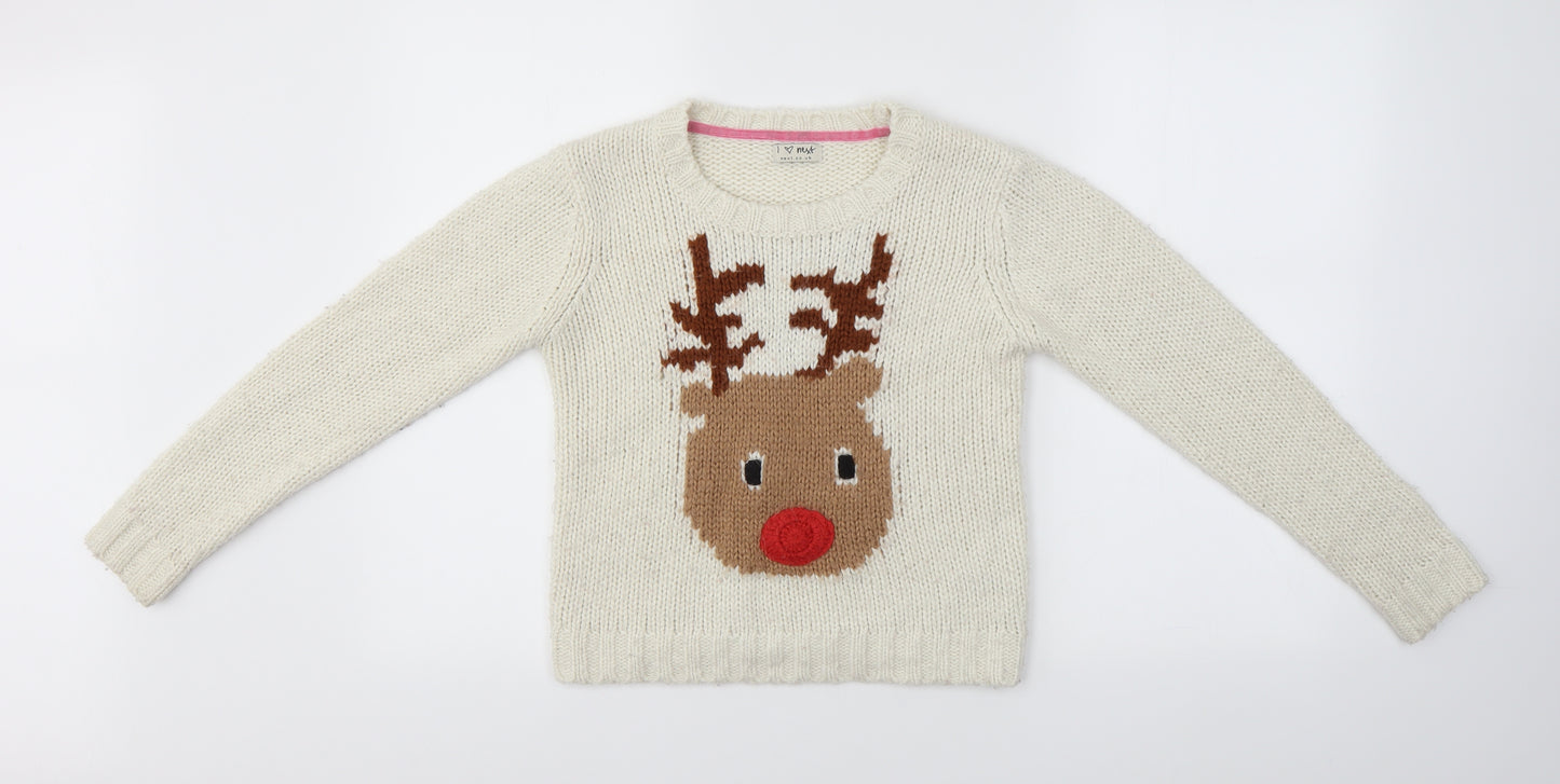 NEXT Girls Multicoloured   Pullover Jumper Size 11-12 Years  - festive christmas