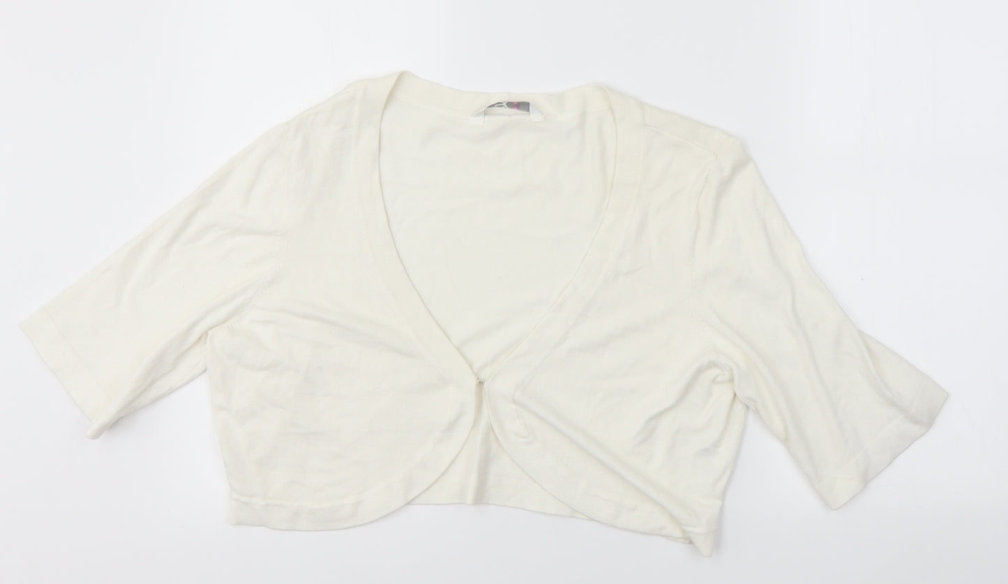 BHS Womens White   Cardigan Jumper Size 18