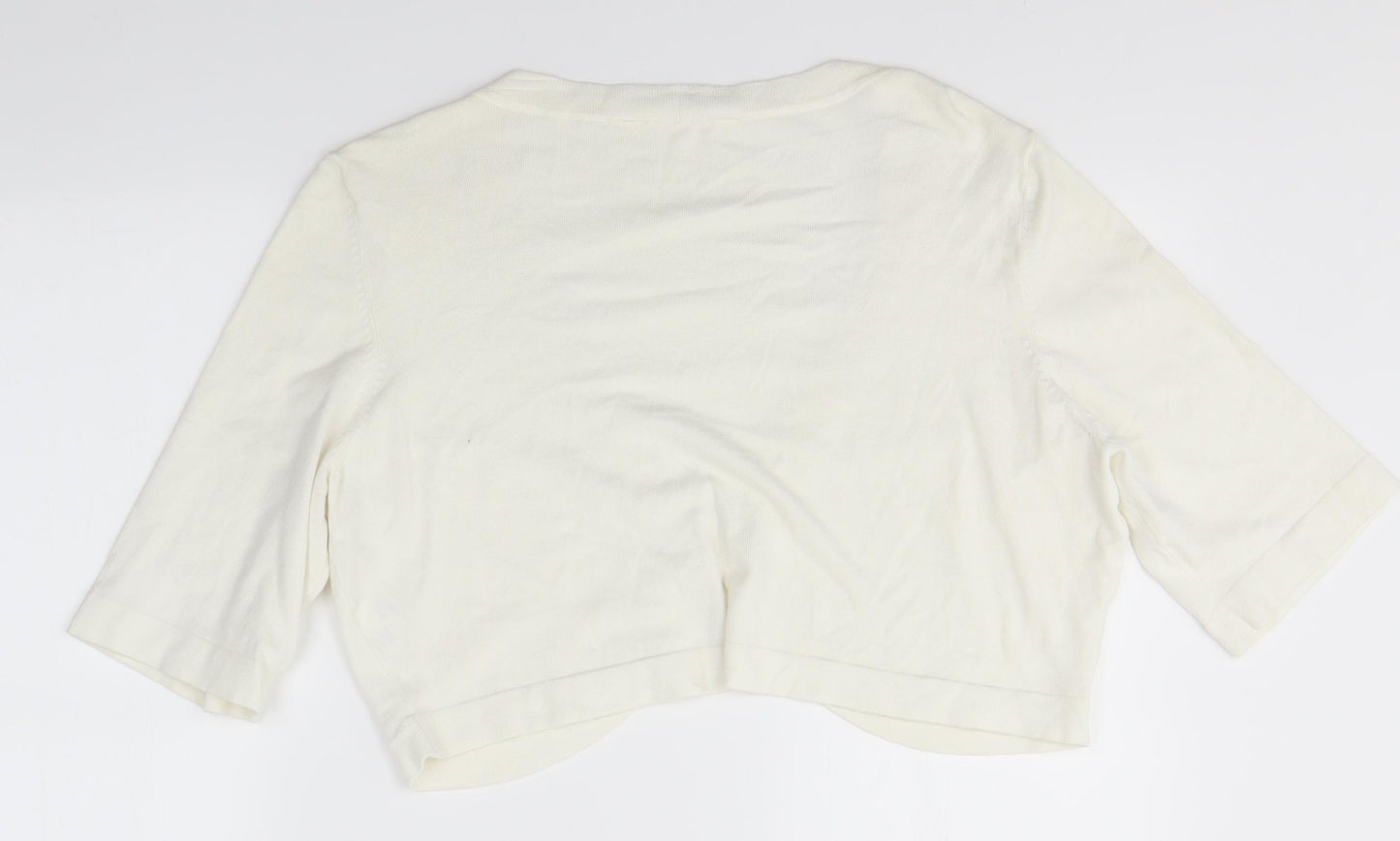 BHS Womens White   Cardigan Jumper Size 18