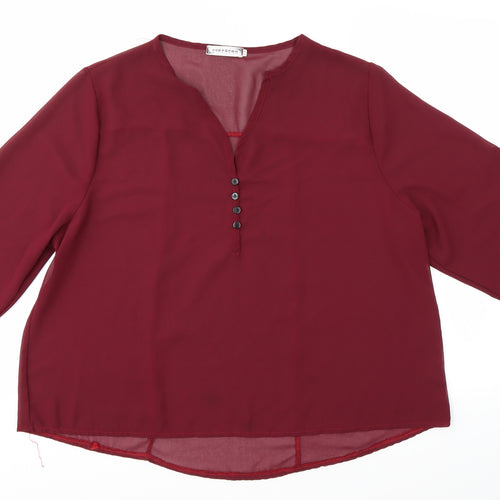 Preworn Womens Red   Basic Blouse Size 2XL