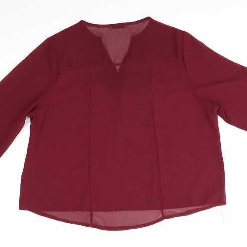 Preworn Womens Red   Basic Blouse Size 2XL